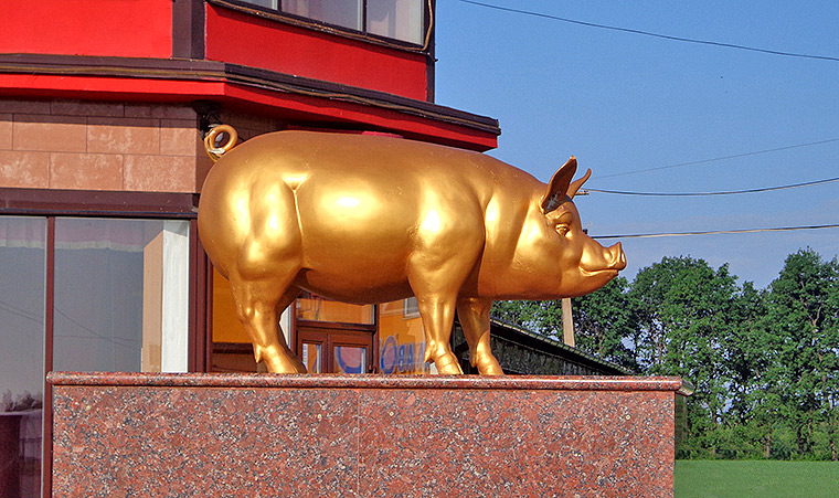 Памятник свинье в Украине