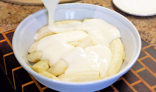 Творожно-банановый десерт в духовке