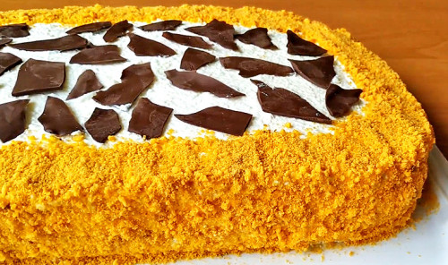 Торт с творожным кремом «Сахара»