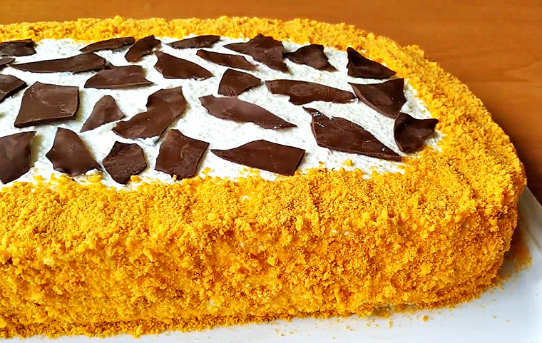Торт с творожным кремом «Сахара»
