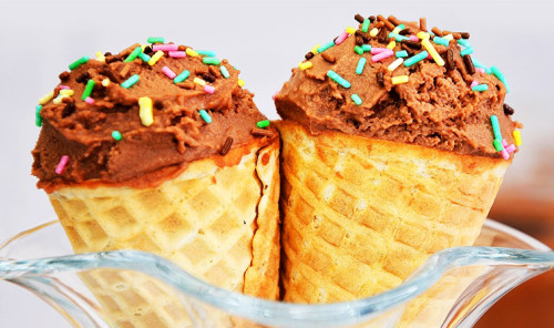 Шоколадное мороженое из сливок и темного шоколада