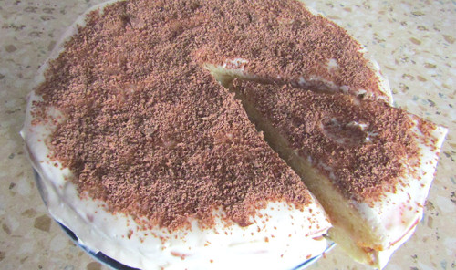 Торт на кефире со сметанным кремом