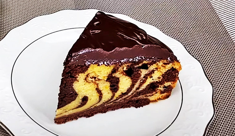 Шоколадный пирог с тыквой «Зебра»