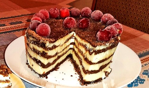 Шоколадно-творожный торт «Лентяй»