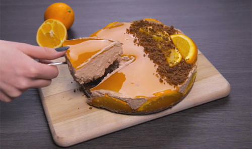 Апельсиновый чизкейк без выпечки