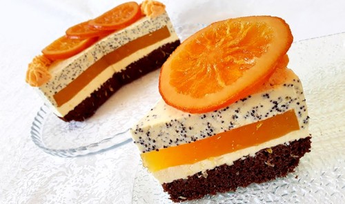 Муссовый торт с апельсинами и маком
