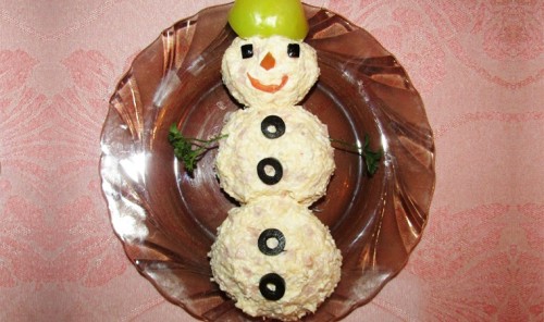 Новогодний салат «Снеговик» 