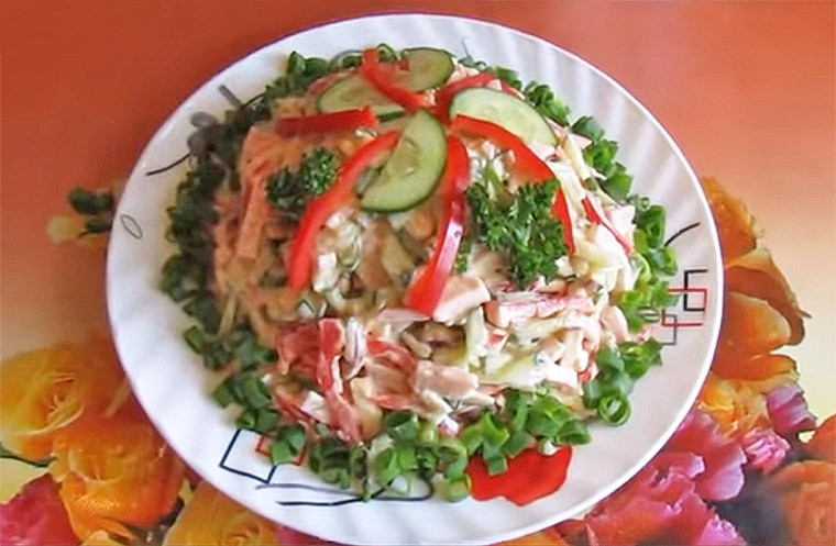 Салат с копченым сыром и ветчиной «София» Рецепты на