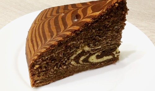 Сметанно-шоколадный пирог «Зебра» 
