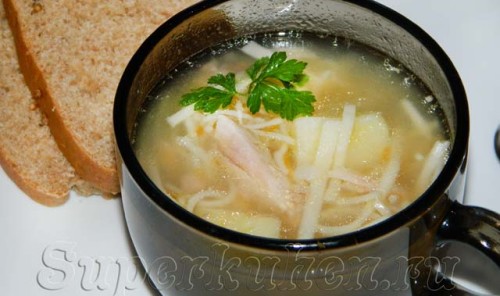 Суп из индейки с домашней лапшой