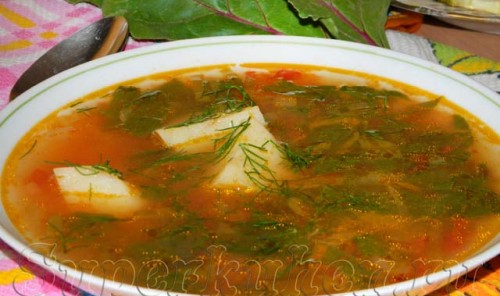 Суп со свекольной ботвой (ботвинья)