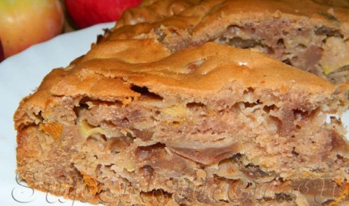Яблочный пирог с какао в мультиварке