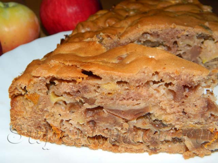 Яблочный пирог с какао в мультиварке